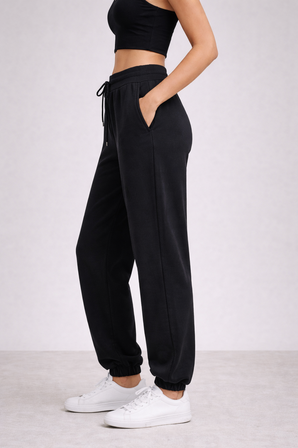 Black Jogger Sweatpants - Cozy Relaxed Fit