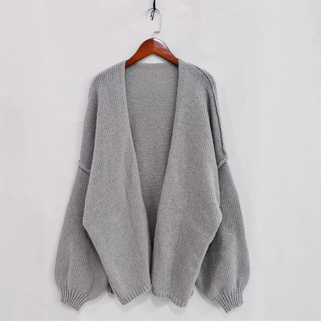 Cosy Knit Cardigan - Long Sleeve Open Front Sweater Jacket for Women