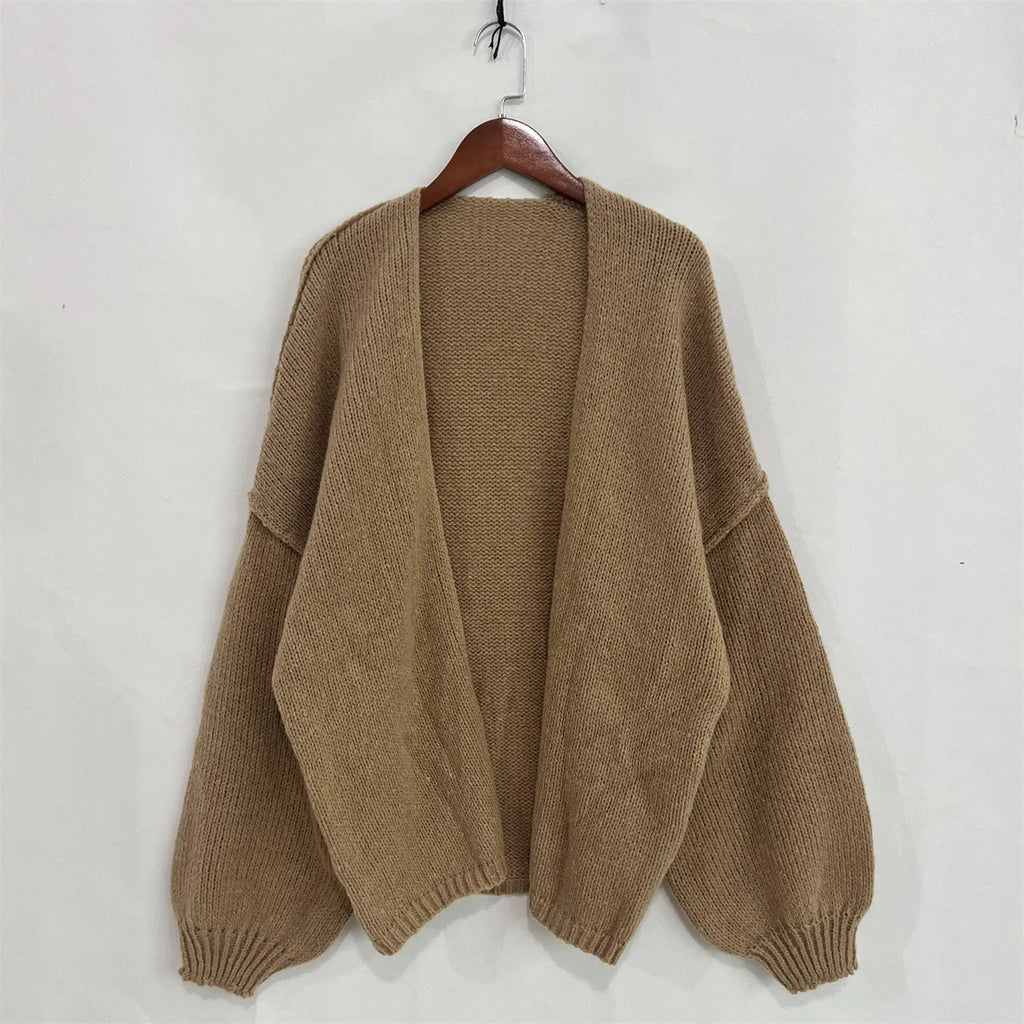 Cosy Knit Cardigan - Long Sleeve Open Front Sweater Jacket for Women