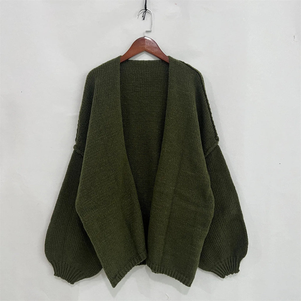 Cosy Knit Cardigan - Long Sleeve Open Front Sweater Jacket for Women