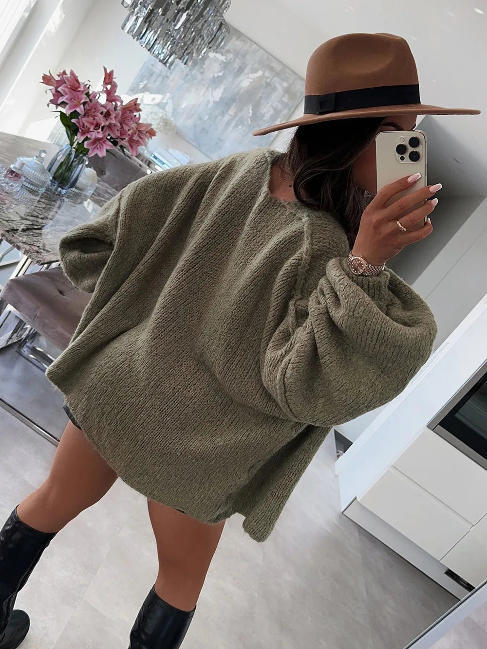 Cosy Knit Cardigan - Long Sleeve Open Front Sweater Jacket for Women