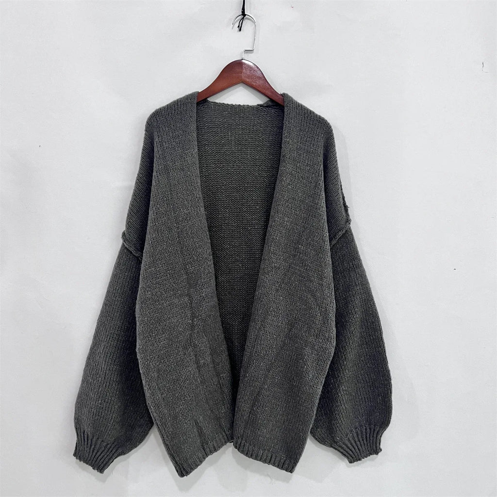 Cosy Knit Cardigan - Long Sleeve Open Front Sweater Jacket for Women