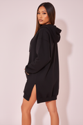 Black hoodie dress back view